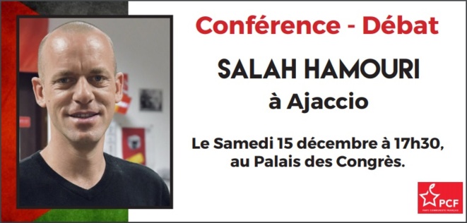Salah, avocat franco-palestinien, militant des Droits de l'Homme en conférence à Ajaccio du PCF