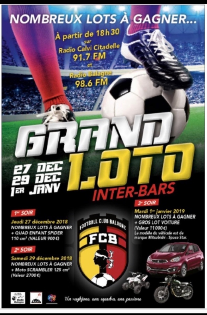 Loto inter bars du Football Club Balagne Loto inter bars du Football Club Balagne
