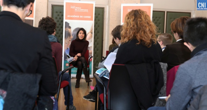 Julie Benetti rectrice de Corse répond aux questions des élèves de 4ème / Photos Michèl Luccioni
