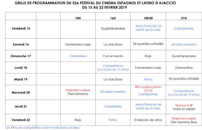Ajaccio : 17 films au 22è Festival du film espagnol et latino, jusqu'au 22 février à l'Espace Diamant Ajaccio : 17 films au 22è Festival du film espagnol et latino, jusqu'au 22 février à l'Espace Diamant