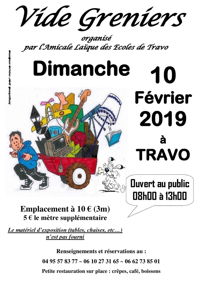 Vide Grenier à Travo le 10 février