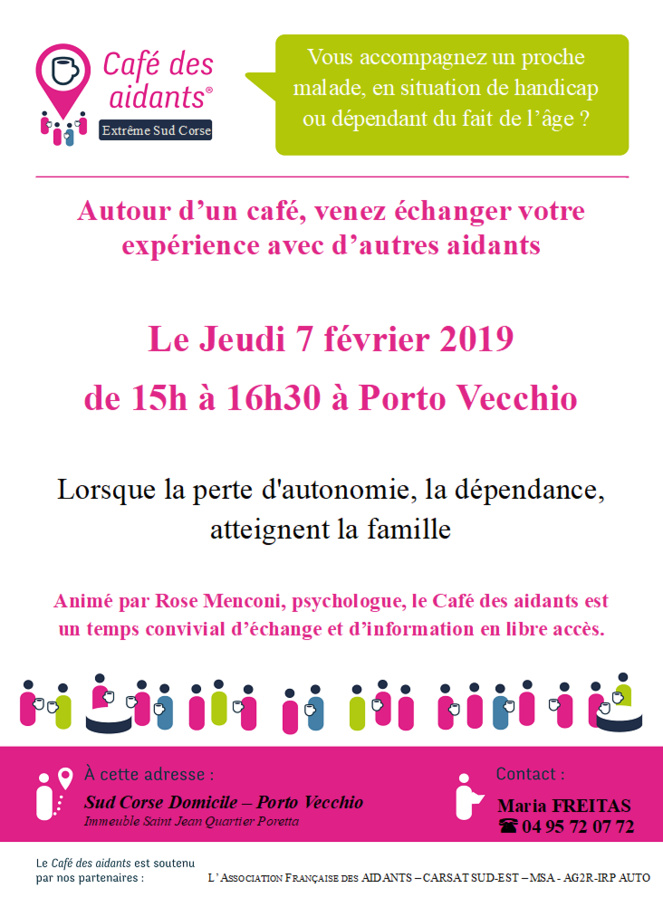 Porto-Vecchio : Café des aidants le 7 février à 15h 