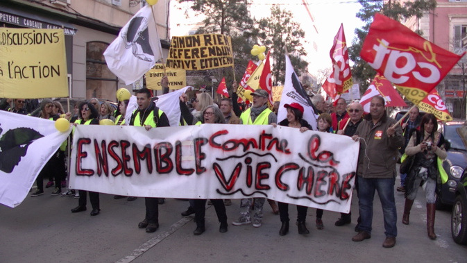 Bastia : CGT et Gilets jaunes ont défilé unis !