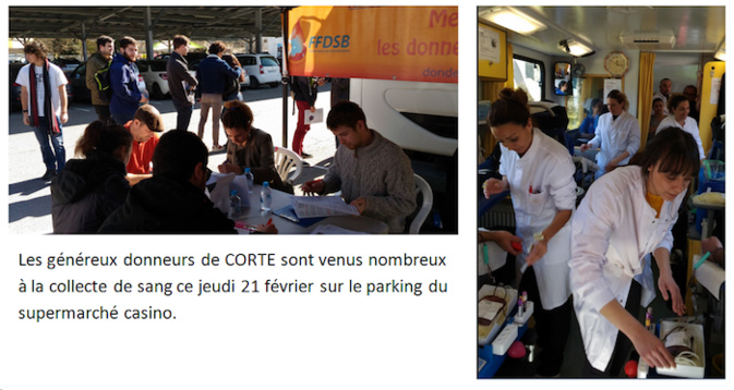 Collecte de sang. Record de donneurs à Corte