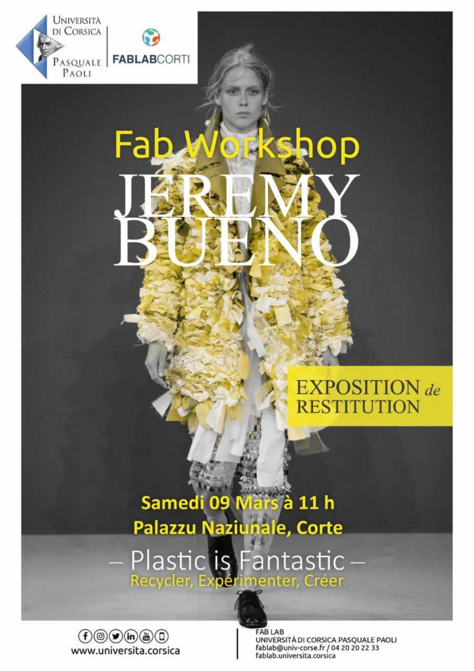 Plastic is fantastic : Le FabLab de Corte organise un workshop avec le couturier Jeremy Bueno