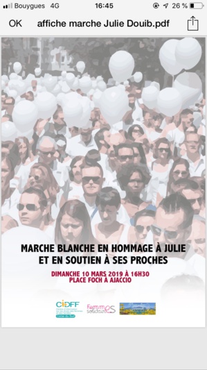 Marche blanche en hommage à Julie Douib ce dimanche à Ajaccio