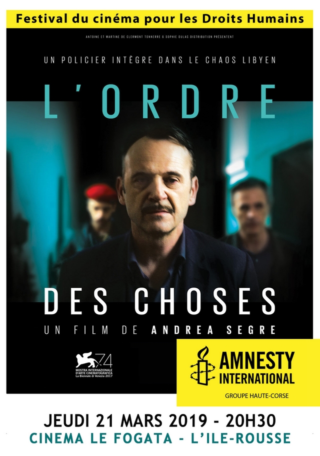 "L'ordre des choses" avec Amnesty International le 21 mars à l'Ile-Rousse