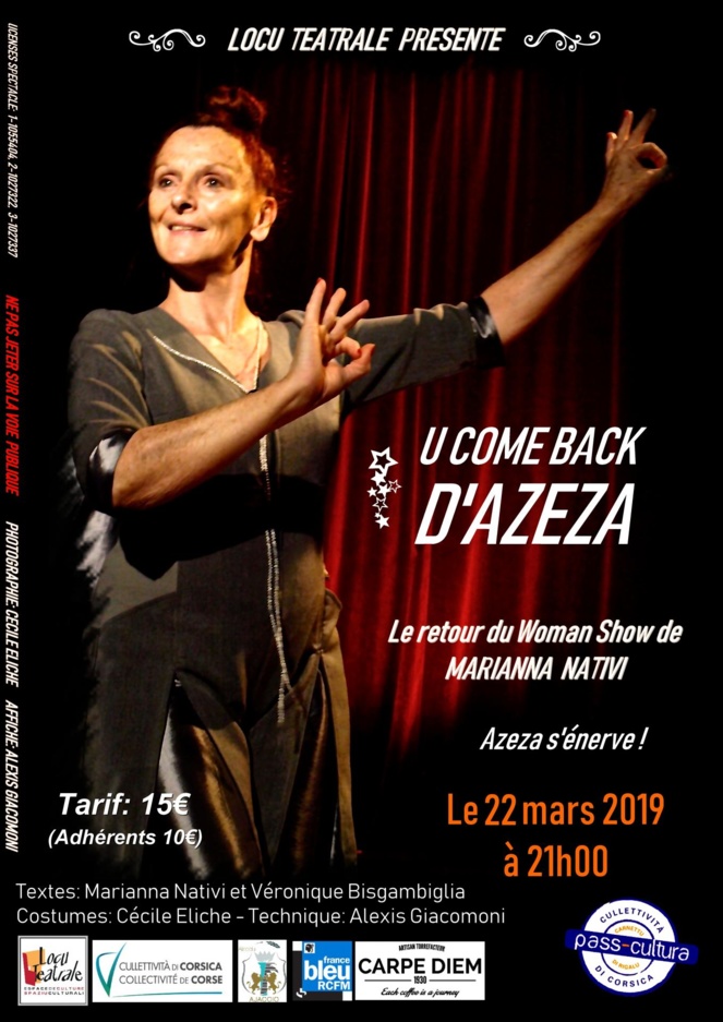 Azeza U come-back le vendredi 22 mars au Locu Teatrale