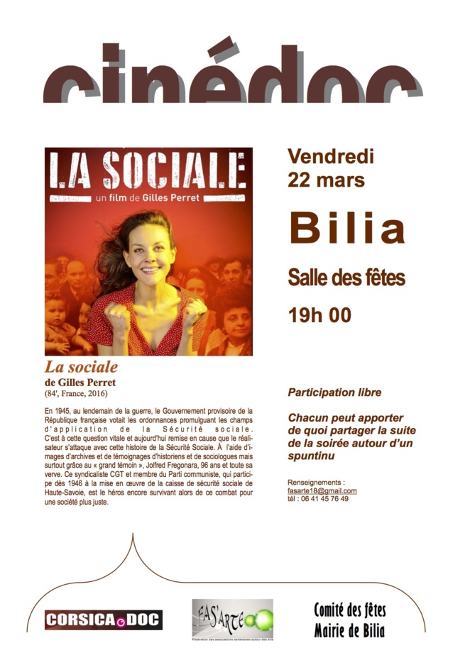 Projection de "La Sociale" à la Salle des fêtes de Bilia ce vendredi