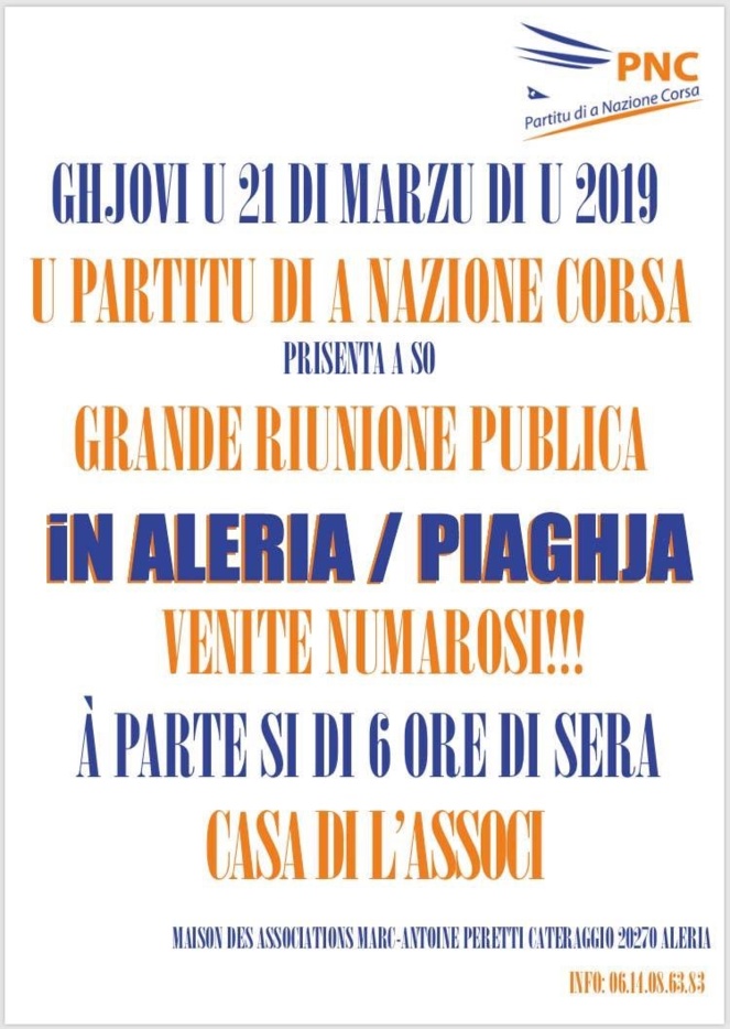 Réunion publique du PNC à Aleria