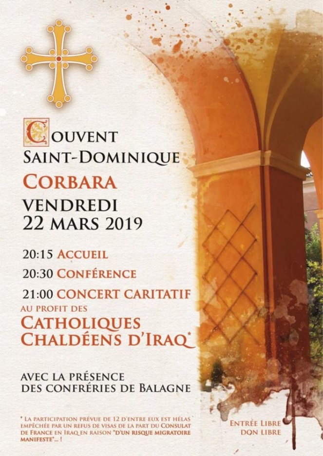 Concert caritatif des confréries de Balagne au profit des chrétiens d'Iraq