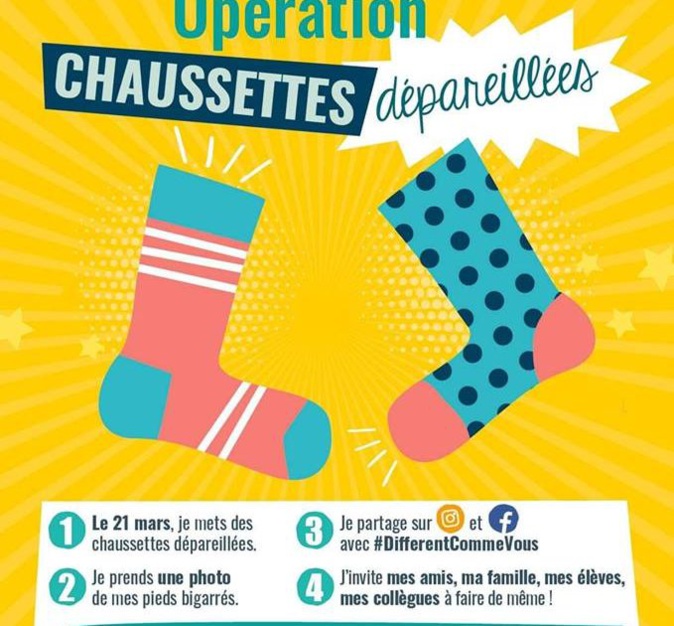 Trisomie 21. Pour changer le regard, jeudi, tous en chaussettes dépareillées !
