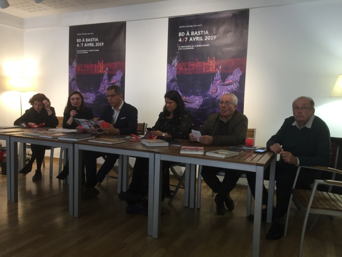 Juana Macari, directrice de Una Volta, a présenté l'édition 2019 en présence du maire de Bastia et de ses adjoints