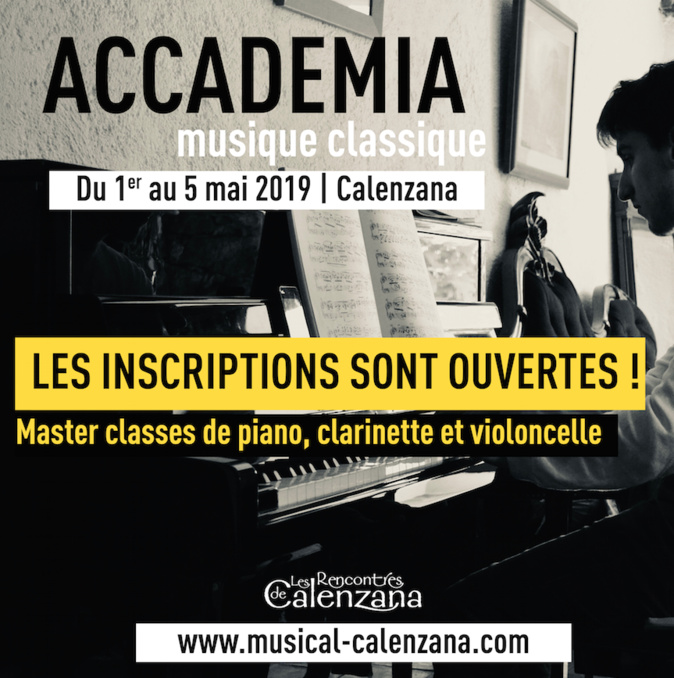 Inscriptions pour une accademia de musique classique à Calenzana Inscriptions pour une accademia de musique classique à Calenzana