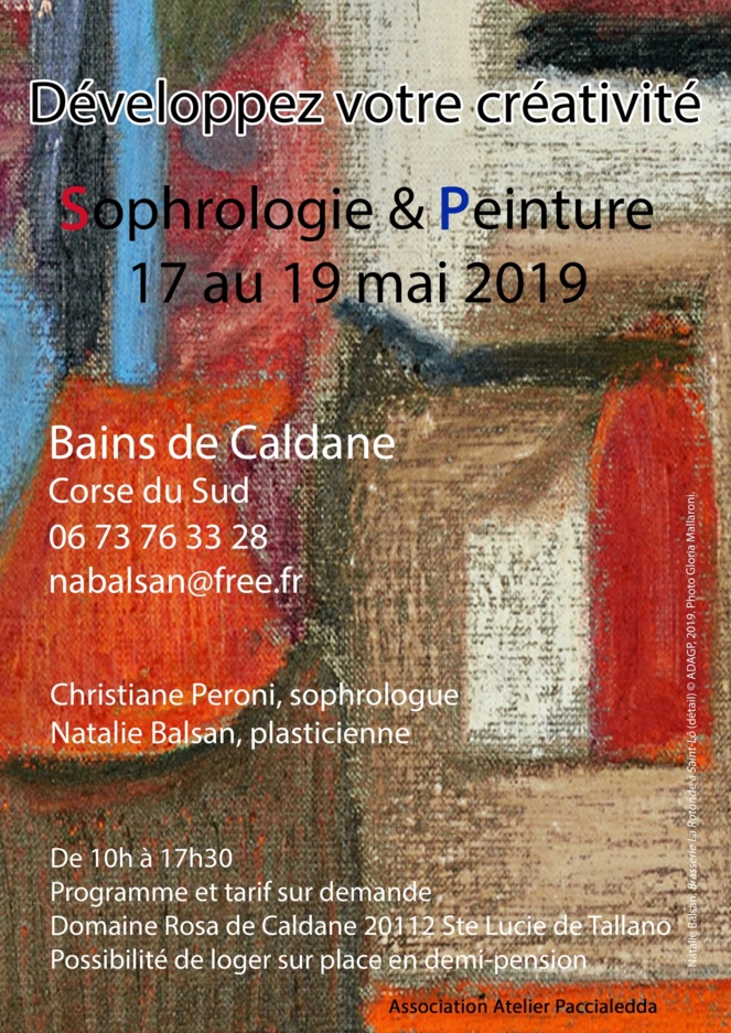 Sophrologie et peinture s'invitent aux Bains de Caldane du 17 au 19 mai 