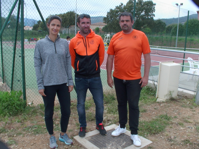 Mikaela Huet, entraîneur, Laurent Ruel, directeur sportif et Arnaud Andreani, directeur du tournoi Mikaela Huet, entraîneur, Laurent Ruel, directeur sportif et Arnaud Andreani, directeur du tournoi