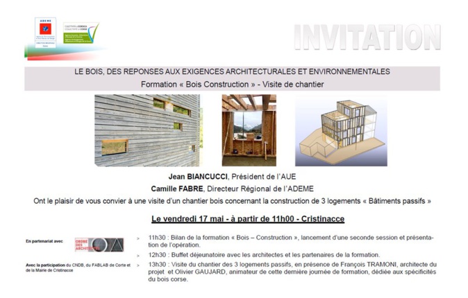 Filière bois : Jean Biancucci le 17 mai à Cristinacce Filière bois : Jean Biancucci le 17 mai à Cristinacce