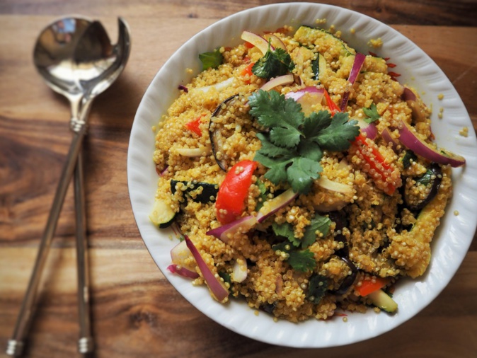 A table : La salade de quinoa au poulet et légumes croquants d'Anne-Flore