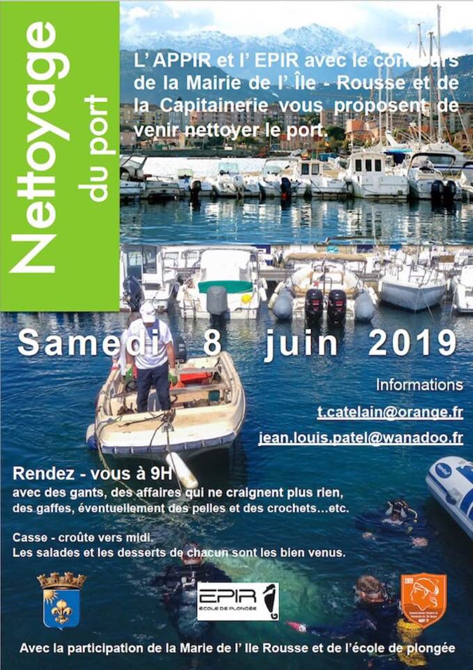 Nettoyage du Port de l'Ile-Rousse le 8 juin