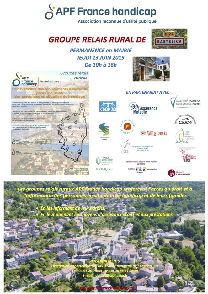Les Groupes Relais de l'APF vous donnent rendez-vous à Bastelica ce jeudi 13 juin