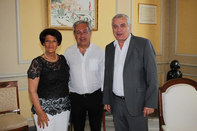 Jeannine Maraninchi en compagnie du Maire de Calvi Ange Santini et du Président de la LCC de Haute-Corse Marc Germain