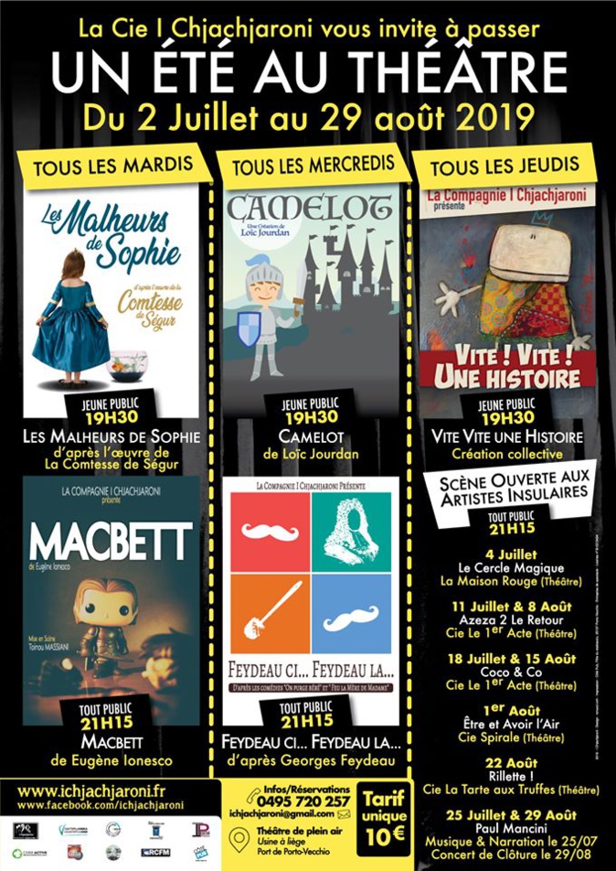 Porto-Vecchio : Un été au théâtre. Le programme de I Chjachjaroni Porto-Vecchio : Un été au théâtre. Le programme de I Chjachjaroni