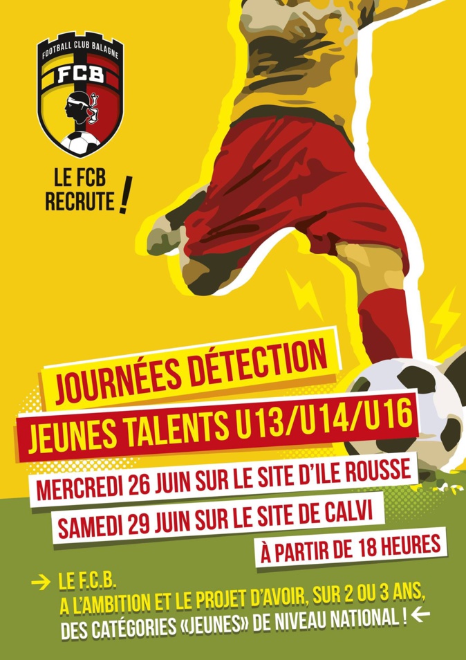 Journées de détection pour les U13, U14, U16 au FC Balagne sur les site de l'Ile-Rousse et de Calvi