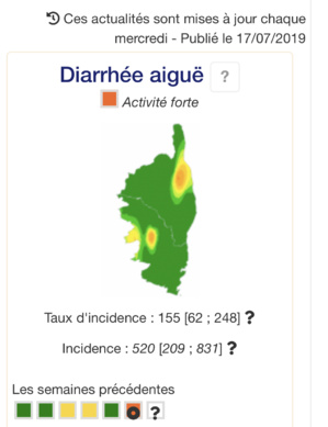 Gastro-entérite : la Corse en épidémie en plein mois de juillet Gastro-entérite : la Corse en épidémie en plein mois de juillet
