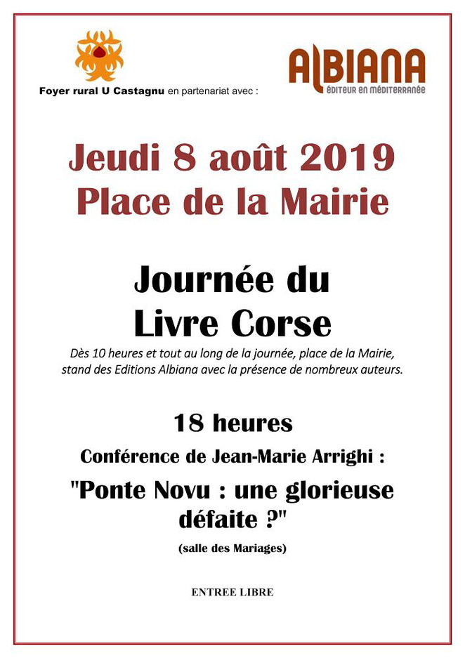 Bocognano : La journée du livre corse c’est le 8 août 