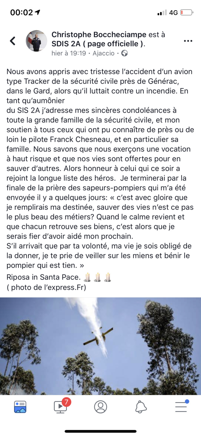Crash d’un bombardier d’eau dans le Gard. Vive émotion en Corse Crash d’un bombardier d’eau dans le Gard. Vive émotion en Corse