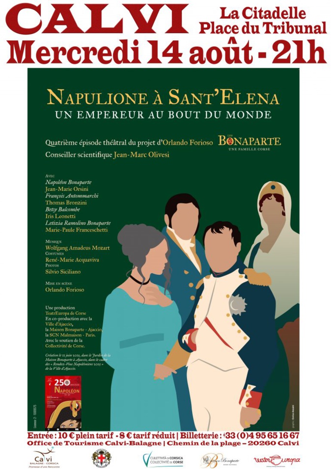 "Napulione à Sant'Elena" mercredi soir dans la citadelle de Calvi "Napulione à Sant'Elena" mercredi soir dans la citadelle de Calvi