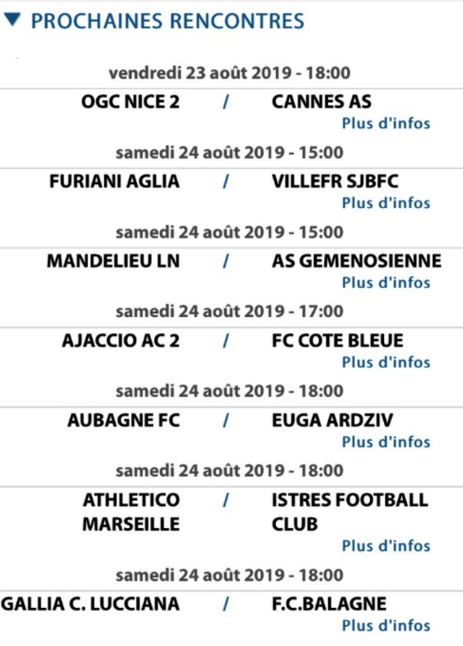 Le calendrier de la prochaine journée de N3 officialisé Le calendrier de la prochaine journée de N3 officialisé