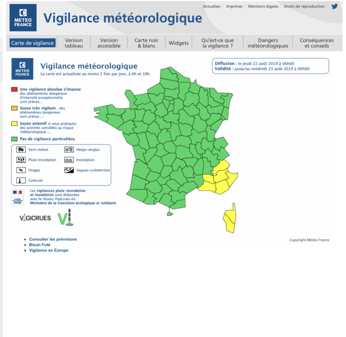 Orages : la Corse en vigilance jaune Orages : la Corse en vigilance jaune