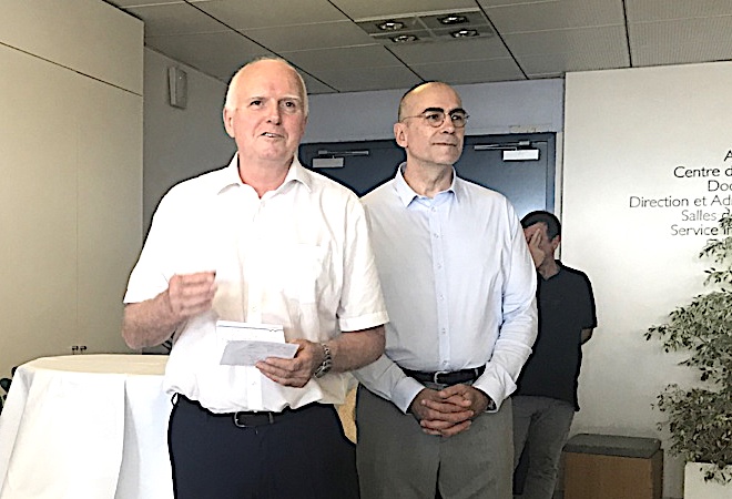 Alain Yvon (à gauche) avec Gérard Clerissi : "au-revoir Bastia"