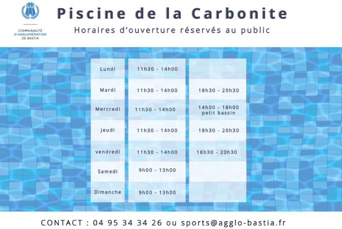 Piscines municipales de Bastia : la CAB renforce son offre pour mieux s’adapter aux besoins des usagers Piscines municipales de Bastia : la CAB renforce son offre pour mieux s’adapter aux besoins des usagers