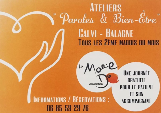 Bientôt la reprise des ateliers « Paroles & Bien être » de la Marie Do Balagne à Calvi. Bientôt la reprise des ateliers « Paroles & Bien être » de la Marie Do Balagne à Calvi.