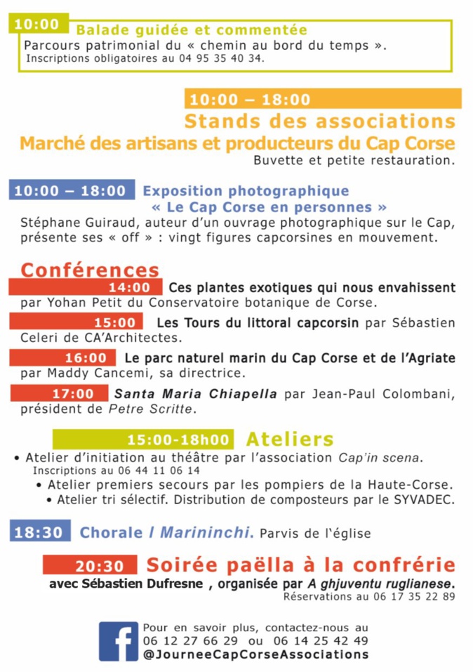 Capi Corsu In Festa : La journée des associations vous donne rendez-vous à Rogliano le 21 septembre Capi Corsu In Festa : La journée des associations vous donne rendez-vous à Rogliano le 21 septembre