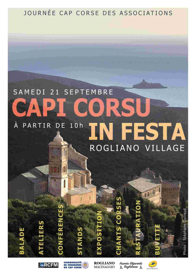 Capi Corsu In Festa : La journée des associations vous donne rendez-vous à Rogliano le 21 septembre Capi Corsu In Festa : La journée des associations vous donne rendez-vous à Rogliano le 21 septembre
