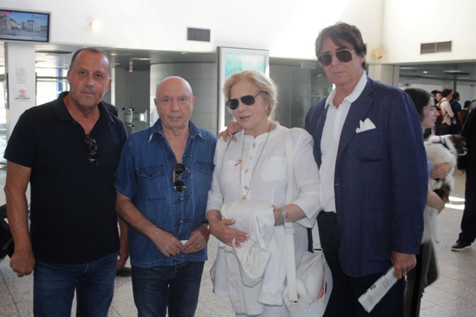 A l'arrivée à Calvi avec de gauche à droite Michel Mallory, José Orsini, Sylvie Vartan, Tony Scotti