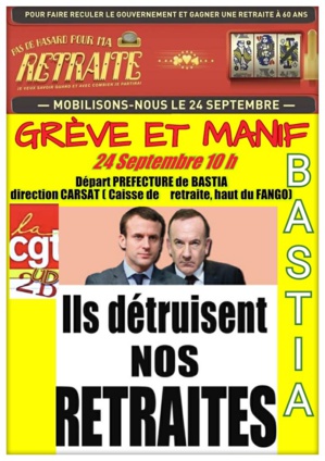 Bastia : la CGT appelle à la mobilisation pour la défense des retraites. Bastia : la CGT appelle à la mobilisation pour la défense des retraites.