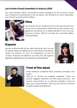 Isula Gamefest : le premier salon du jeu vidéo et de l’esport corse dévoile son programme Isula Gamefest : le premier salon du jeu vidéo et de l’esport corse dévoile son programme