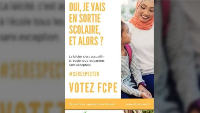 Affiche d'une femme voilée avec un enfant en sortie scolaire : la FCPE de Corse-du-Sud demande son retrait