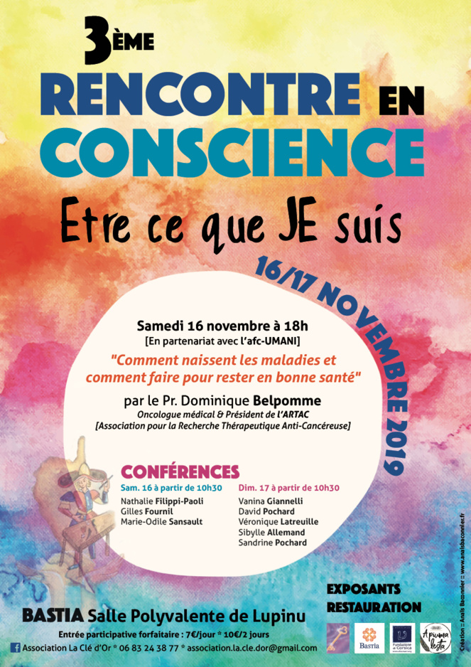 Bastia : La 3ème rencontre en conscience « Être ce que JE suis » c'est ces 16 et 17 novembre