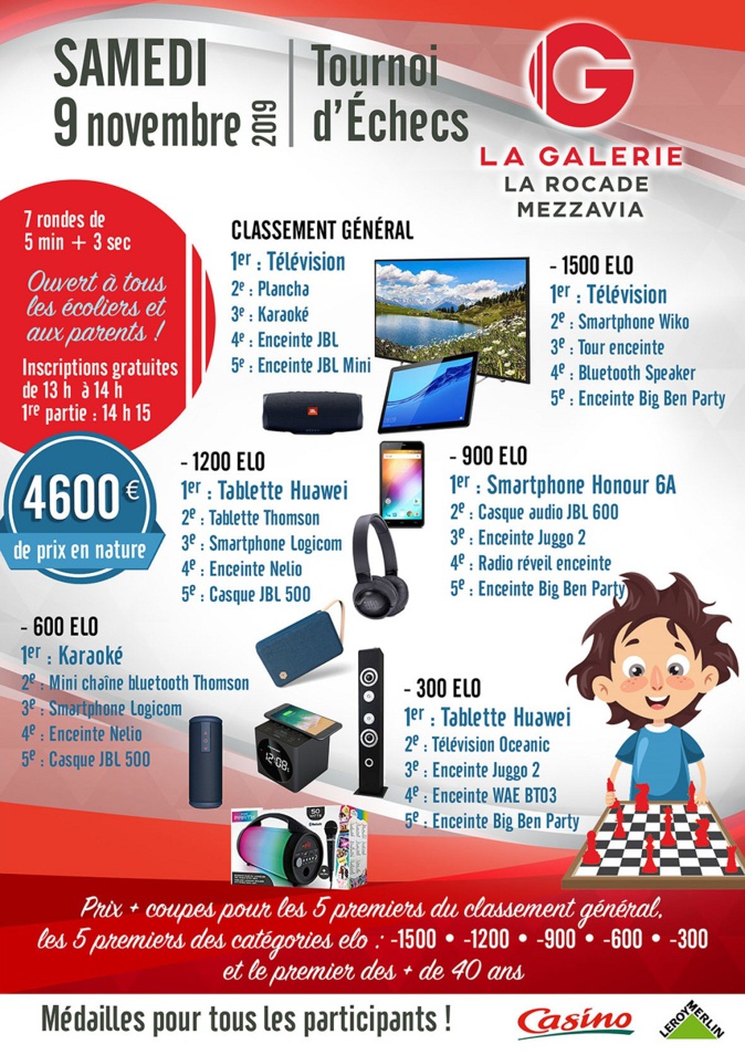 Ajaccio accueille le Blitz Galerie La Rocade Mezzavia, un extraordinaire tournois d'échecs Ajaccio accueille le Blitz Galerie La Rocade Mezzavia, un extraordinaire tournois d'échecs