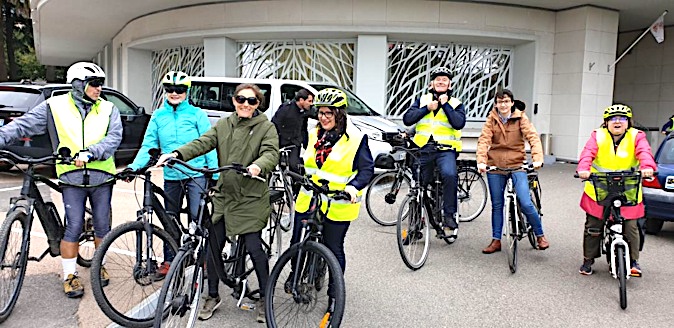 Les représentants des territoires partent en balade sur le tracé des futures pistes cyclables de la ville de Bastia