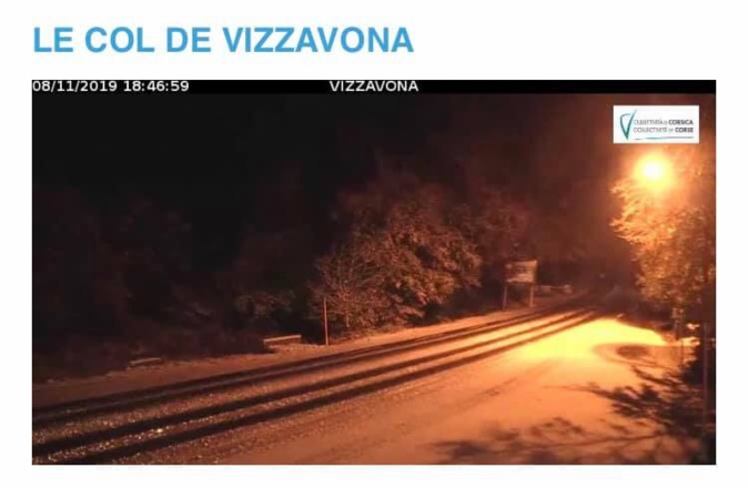 La neige a fait son apparition au Col de Vizzavona La neige a fait son apparition au Col de Vizzavona