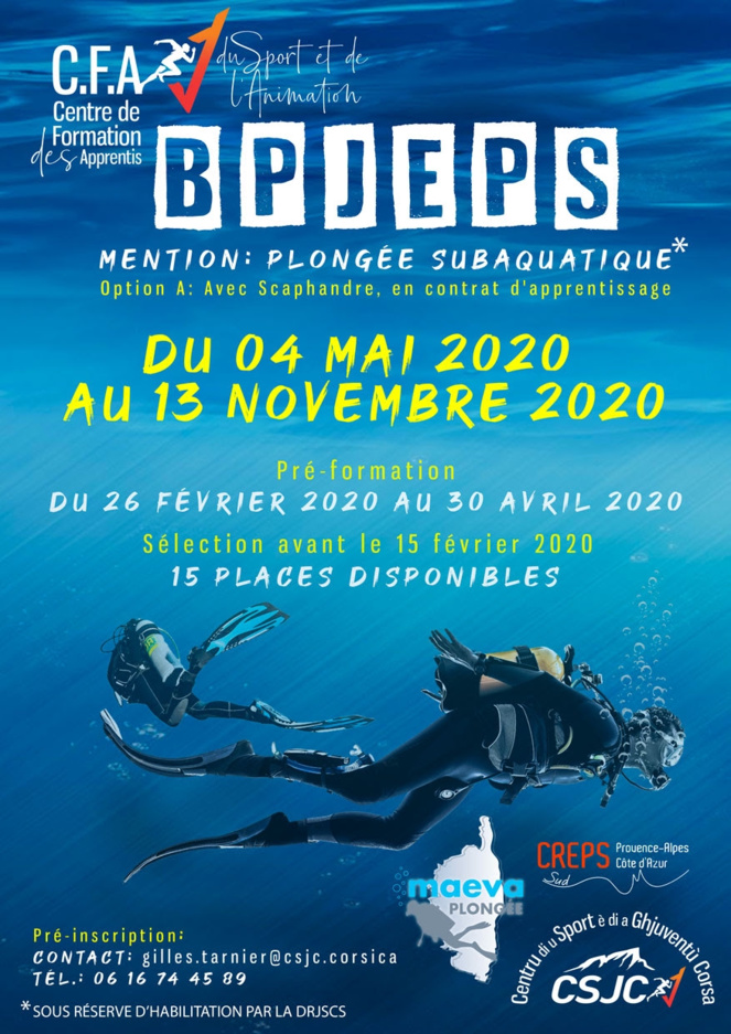 Formation : Un BPJEPS Plongée subaquatique en 2020 à Ajaccio