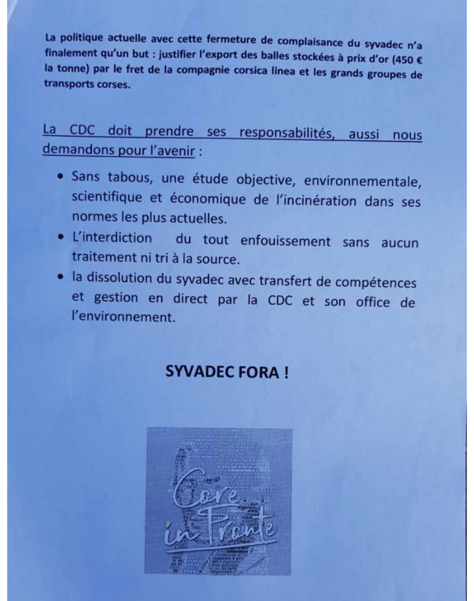 Crise de déchets : Core in Fronte débloque l'accès à Viggianello