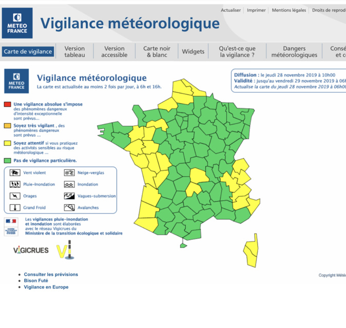 Météo : La Corse en vigilance jaune vent fort Météo : La Corse en vigilance jaune vent fort