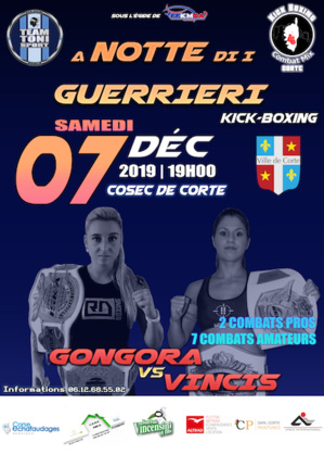 A notte di i guerrieri. Le gala de Kick-Boxing du KCM de Corte c'est ce weekend A notte di i guerrieri. Le gala de Kick-Boxing du KCM de Corte c'est ce weekend